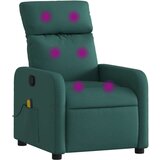 vidaXL Masažni naslanjač temno zeleno blago | Shoptok.si