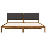  Krevetni okvir s tapiciranim uzglavljem Prirodna i tamnosiva - Prirodna i tamnosiva 200 x 200 cm | shoptok.hr