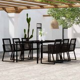  7-dijelni vrtni blagovaonski set crni | shoptok.hr