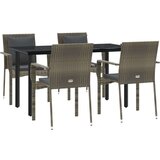  5-dijelni vrtni blagovaonski set crno-sivi od poliratana | shoptok.hr