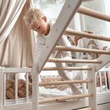MeowBaby Roza/naravna barva trikotnik iz borovega lesa 112x61x94 cm Montessori - | Shoptok.si