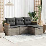  4-dijelni set vrtnih sofa od poliratana s jastucima sivi | shoptok.hr