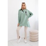 Kesi Oversized sweatshirt with asymmetrical sides dark mint | Eponuda.ba