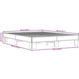vidaXL Posteljni okvir sonoma hrast 160x200 cm inž. les in kovina, (21151997) | Shoptok.si