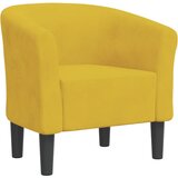  Zaobljena stolica žuta baršunasta | shoptok.hr