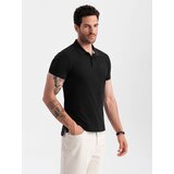 Ombre BASIC men's single color pique knit polo shirt - black | Shoptok.si