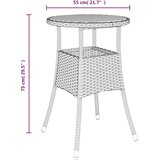  3-dijelni vrtni bistro set od poliratana s jastucima sivi | shoptok.hr