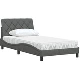  Krevet s madracem tamnosivi 100 x 200 cm od tkanine | shoptok.hr