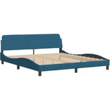 vidaXL Posteljni okvir z vzglavjem moder 180x200 cm žamet | Shoptok.si