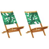  Sklopive stolice 8 kom. Zelena tkanina i puno drvo | shoptok.hr