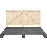 vidaXL Okvir za krevet s uzglavljem sivi 200 x 200 cm masivna borovina | shoptok.hr