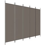 vidaXL Paravan 5-delni antracit 250x220 cm blago, (20594929) | Shoptok.si