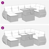  8-dijelni set vrtnih sofa od poliratana s jastucima sivi bagrem | shoptok.hr