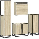  4-dijelni set kupaonskog namještaja boja hrasta sonome drveni | shoptok.hr