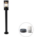 QAZQA Pametna zunanja svetilka črna 80 cm IP44 vključno z Wifi ST64 - Gleam Cene
