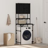 vidaXL Kopalniška omarica za pralni stroj Črni hrast 68x48.5x194 cm | Shoptok.si