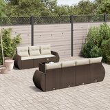  8-dijelni set vrtnih sofa s jastucima smeđi od poliratana | shoptok.hr