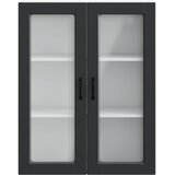  Zidni stakleni ormarić Crna 80 x 31 x 100 cm Konstruirano drvo | shoptok.hr