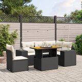 vidaXL 6-dijelni set vrtnih sofa s jastucima crni od poliratana | shoptok.hr