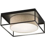 Fischer & Honsel Crna/bež stropna svjetiljka s tekstilnim sjenilom 50x50 cm Carre – | shoptok.hr