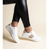 Gemre White and gold sneakers with decorative strap Grada | Shoptok.si