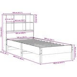 vidaXL Krevet s regalom za knjige bez madraca 100 x 200 cm od borovine | shoptok.hr
