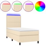 Maison Chic Box spring postelja - Vzmetna postelja z vzmetnico LED krem 90x200 cm blago SL15866, (21895990) Cene