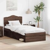  Okvir za krevet s uzglavljem Smeđi hrast 100 x 200 cm | shoptok.hr