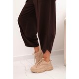 Kesi Włoski Cotton set blouse + trousers brown | Shoptok.si