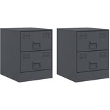 Maison Chic Dvo delni komplet Nočne omarice - Nočne mize antracit 34,5x39x44 cm jeklo, (21686723) Cene