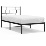 Maison Chic Kovinski Posteljni okvir - Enojna postelja - Postelja za odrasle z vzglavjem črn 100x190 cm, (21694180) Cene