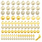  Set božićnih kuglica 100 komada 3/4/6 cm zlatni | shoptok.hr