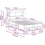  Okvir kreveta s pohranom s ladicama Hrast sonoma 120 x 200 cm | shoptok.hr