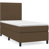  Krevet s oprugama i madracem tamnosmeđi 100 x 200 cm od tkanine | shoptok.hr