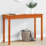 vidaXL Konzolna mizica voščeno rjava 110x40x75 cm trdna borovina | Shoptok.si