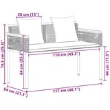  Vanjska klupa Crna i Tirkizna 117 x 54 x 74.5 cm poliratan | shoptok.hr