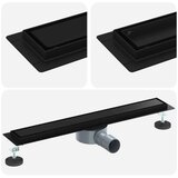 Tuš kanal 2-u-1 sa 360° sifonom Crna 60 cm Nehrđajući čelik 304 | shoptok.hr