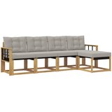  Set vanjskih sofa 5 pcs Bijela i svjetlosiva | shoptok.hr