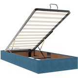  Otomanski posteljni okvir z vzmetnicami moder 160x200 cm žamet, (22053901) | Shoptok.si
