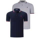 Dewberry DUAL SET T8594 MENS T-SHIRT-NAVY BLUE - GREY Cene