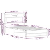  Posteljni okvir brez vzmetnice dimljen hrast 107x203cm inž. les, (21792174) | Shoptok.si