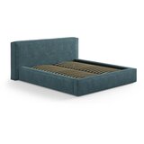 Micadoni Plavi tapecirani bračni krevet s prostorom za odlaganje s podnicom 140x200 cm Simon – | shoptok.hr