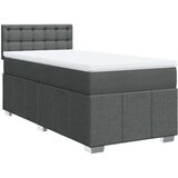 vidaXL Box spring postelja z vzmetnico temno siva 90x190 cm blago | Shoptok.si