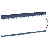  Vrtna sadilica s klinovima plava siva 362,5x42,5x28,5 cm PP | shoptok.hr