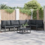 vidaXL Sjedeća garnitura za vrt 5 pcs Antracit Čelik | shoptok.hr