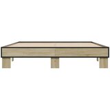  Okvir za krevet boja hrasta 150x200cm konstruirano drvo i metal | shoptok.hr
