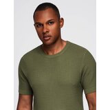 Ombre Structured knitted shirt for men - olive | Shoptok.si