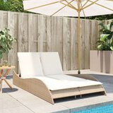vidaXL Ležalnik z blazino bež 114x205x73 cm poli ratan | Shoptok.si