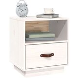  Nočna omarica bela 40x34x55 cm trdna borovina, (20602517) | Shoptok.si