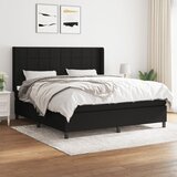 vidaXL Box spring postelja z vzmetnico črna 180x200 cm blago | Shoptok.si